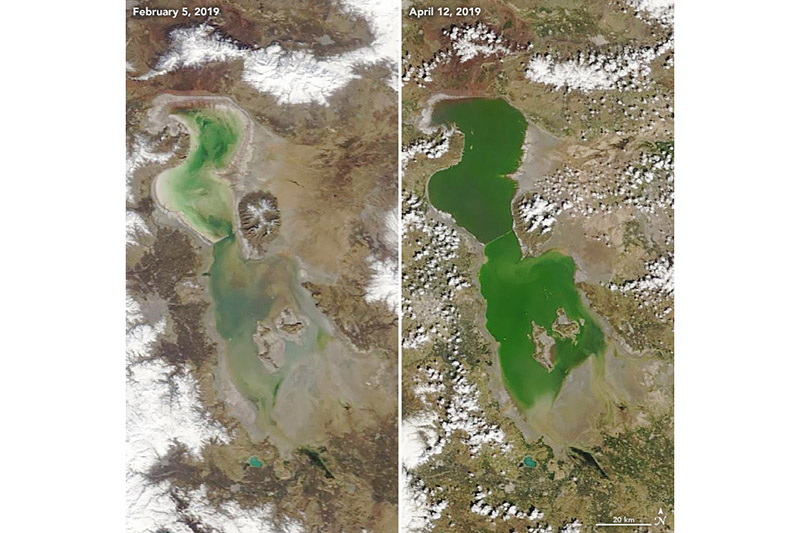 ناسا: دریاچه ارومیه دوباره جان گرفت+عکس