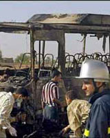 انفجار اتوبوس کارکنان سپاه در جاده زاهدان