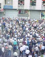 اعتراض مردم بجستان به شمارش آرای انتخابات