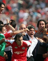 شادی قطبی پس از پیروزی پرسپولیس / عکس: مهر